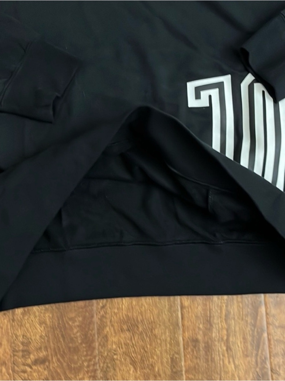 Jordan Black Hoodie with Gray Hood Lining and White Graphic - Picture 4 of 7